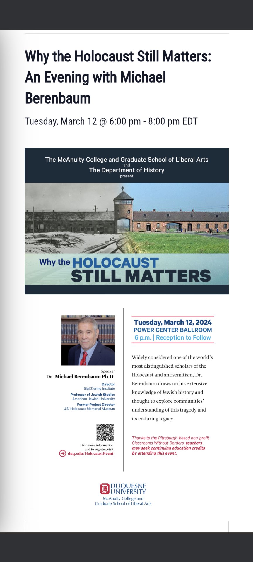 Paramilitary Groups Targeting Europeans At Holocaust Related Events Both At Duquesne and Chatham University…